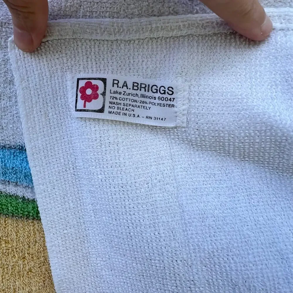 Coppertone Baby Sunscreen Vintage Beach Towel R.A. Briggs USA Made Advertisement